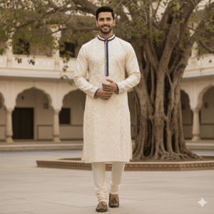 Men's Geometric Jacquard Kurta