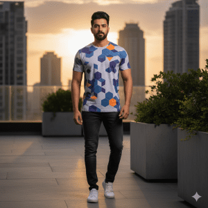 Men's Geometric Pattern T-Shirt