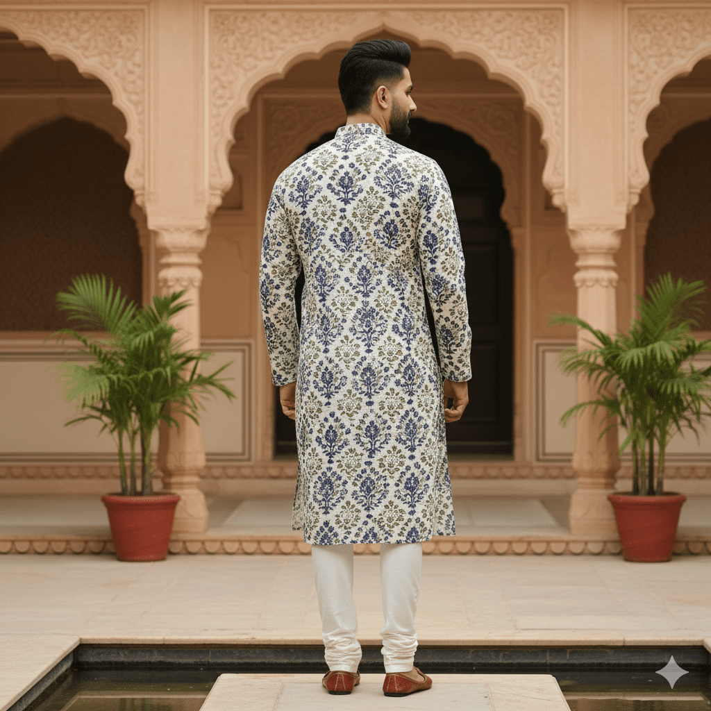 Men's Hand-Block Print Kurta - Image 2