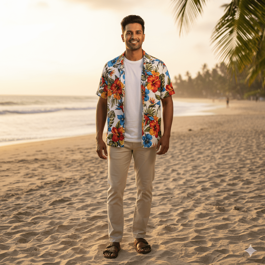 Men's Hawaiian Floral Casual Shirt - Image 4