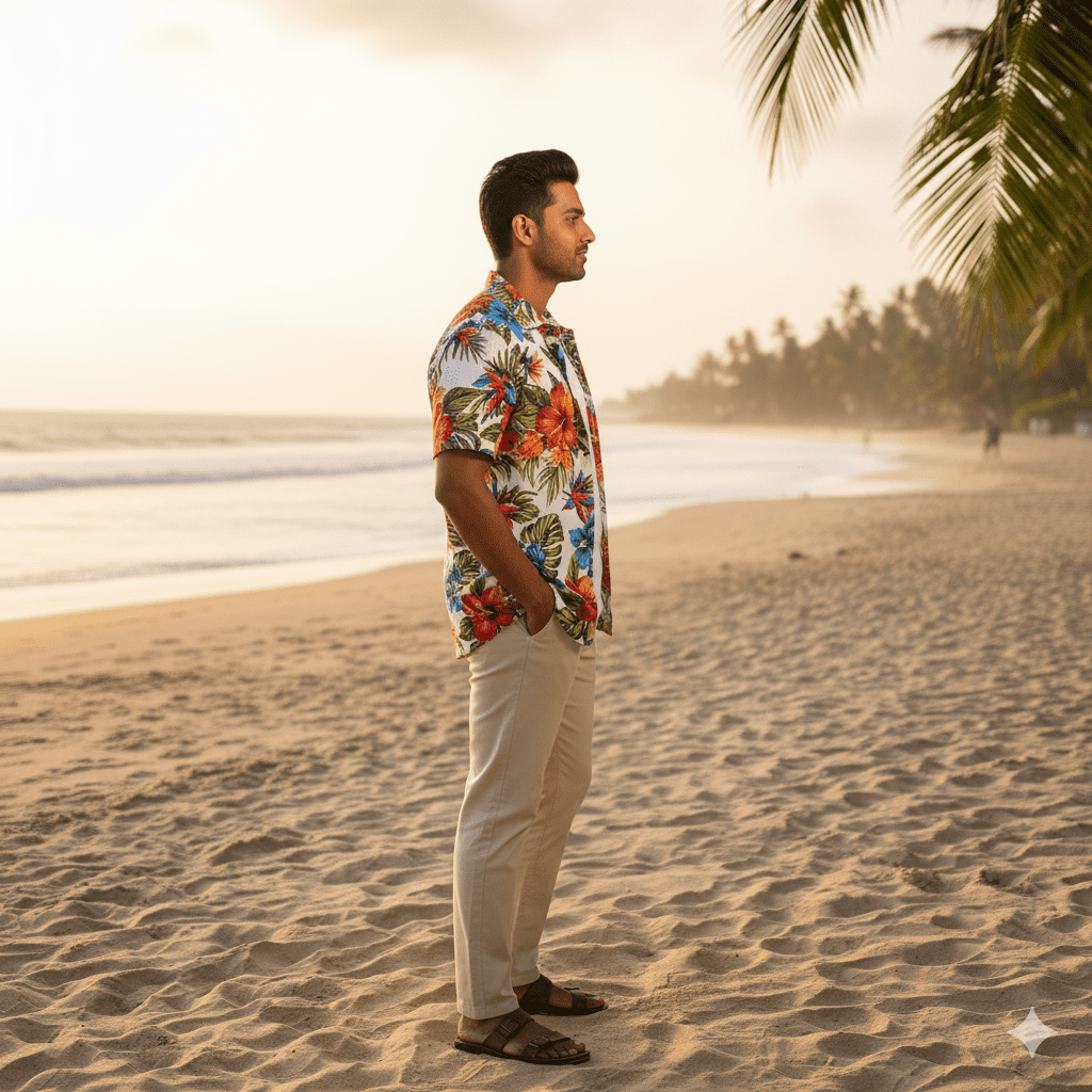 Men's Hawaiian Floral Casual Shirt - Image 3