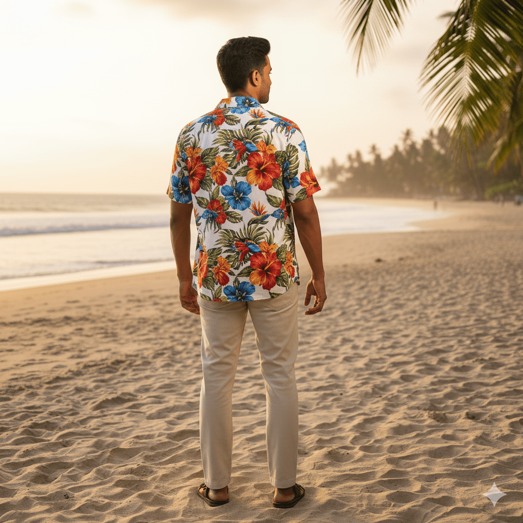 Men's Hawaiian Floral Casual Shirt - Image 2