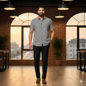 Men's Houndstooth Print Shirt