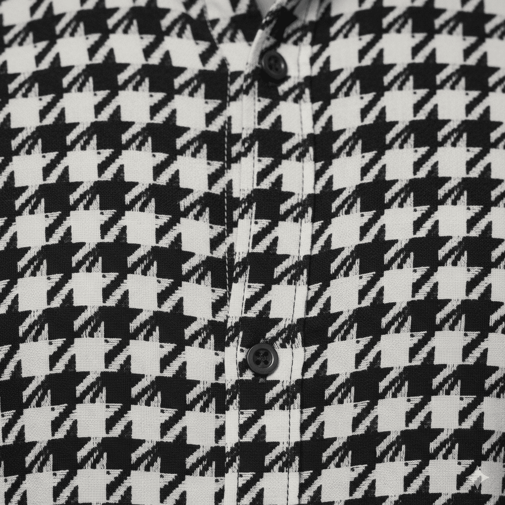 Men's Houndstooth Print Shirt - Image 4