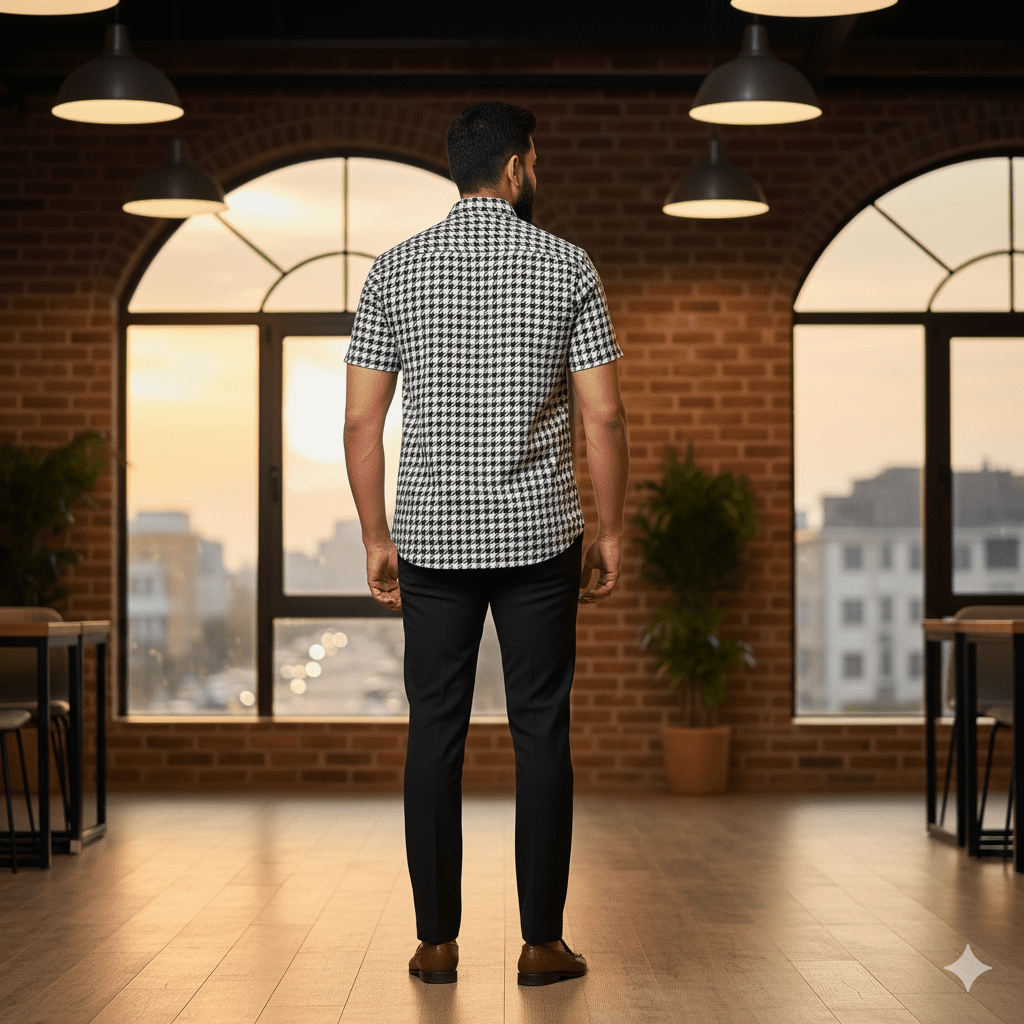 Men's Houndstooth Print Shirt - Image 2