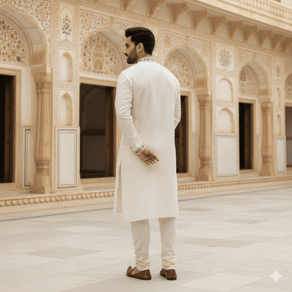Men's Kantha Stitch Kurta - Image 2