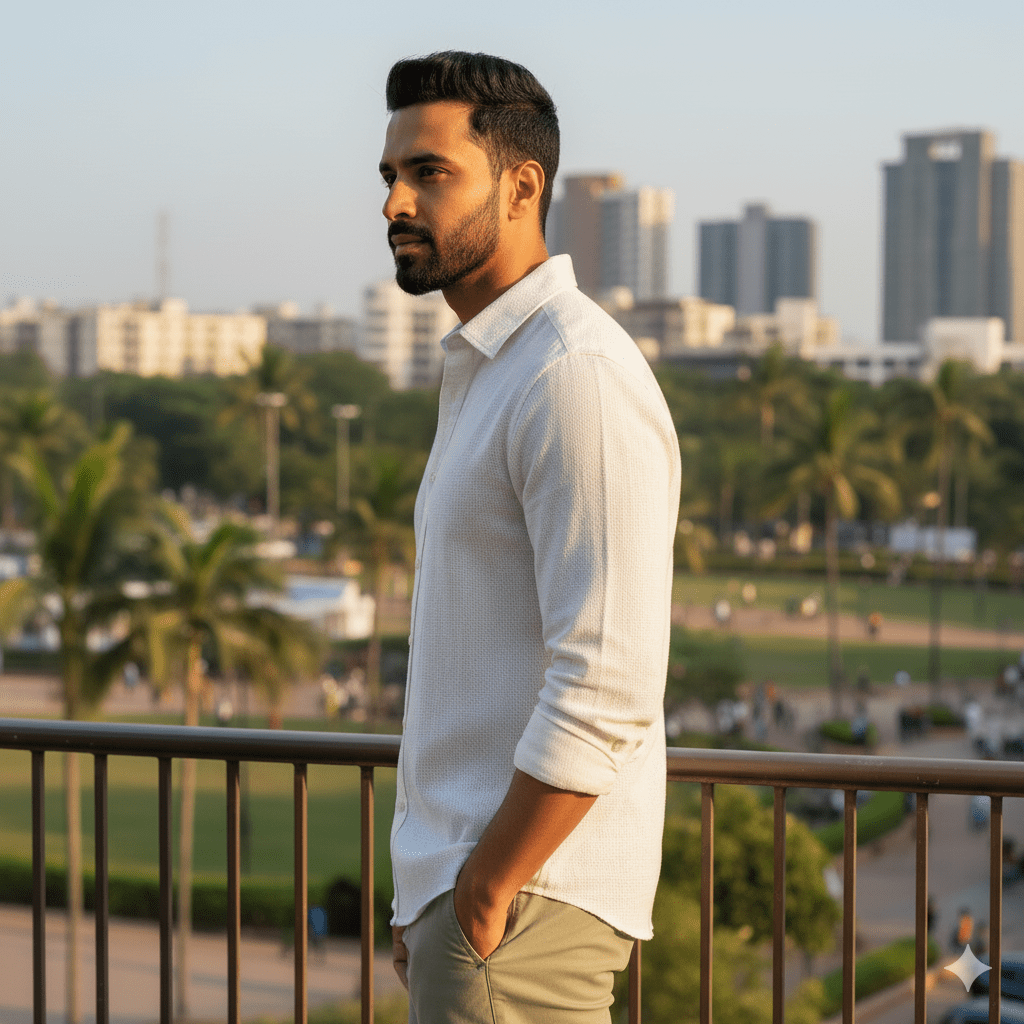 Men's Linen Texture Shirt - Image 3