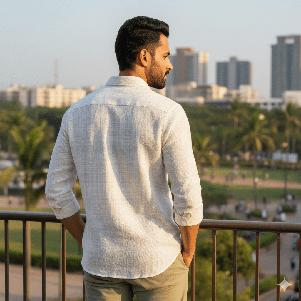 Men's Linen Texture Shirt - Image 2