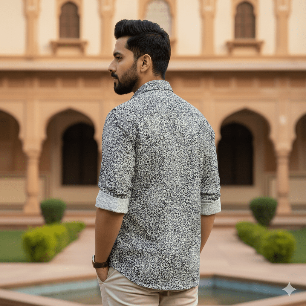 Men's Mandala Print Casual Shirt - Image 2