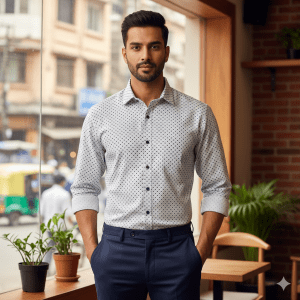 Men's Micro-Dot Pattern Shirt