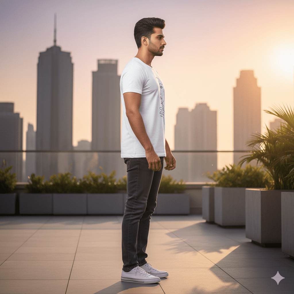 Men's Minimalist Line Art T-Shirt - Image 3