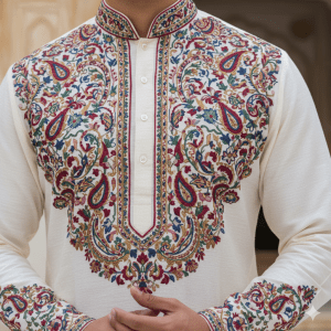 Men's Paisley Embroidered Kurta