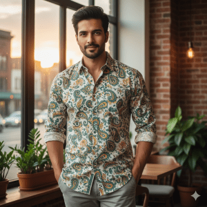 Men's Paisley Print Casual Shirt