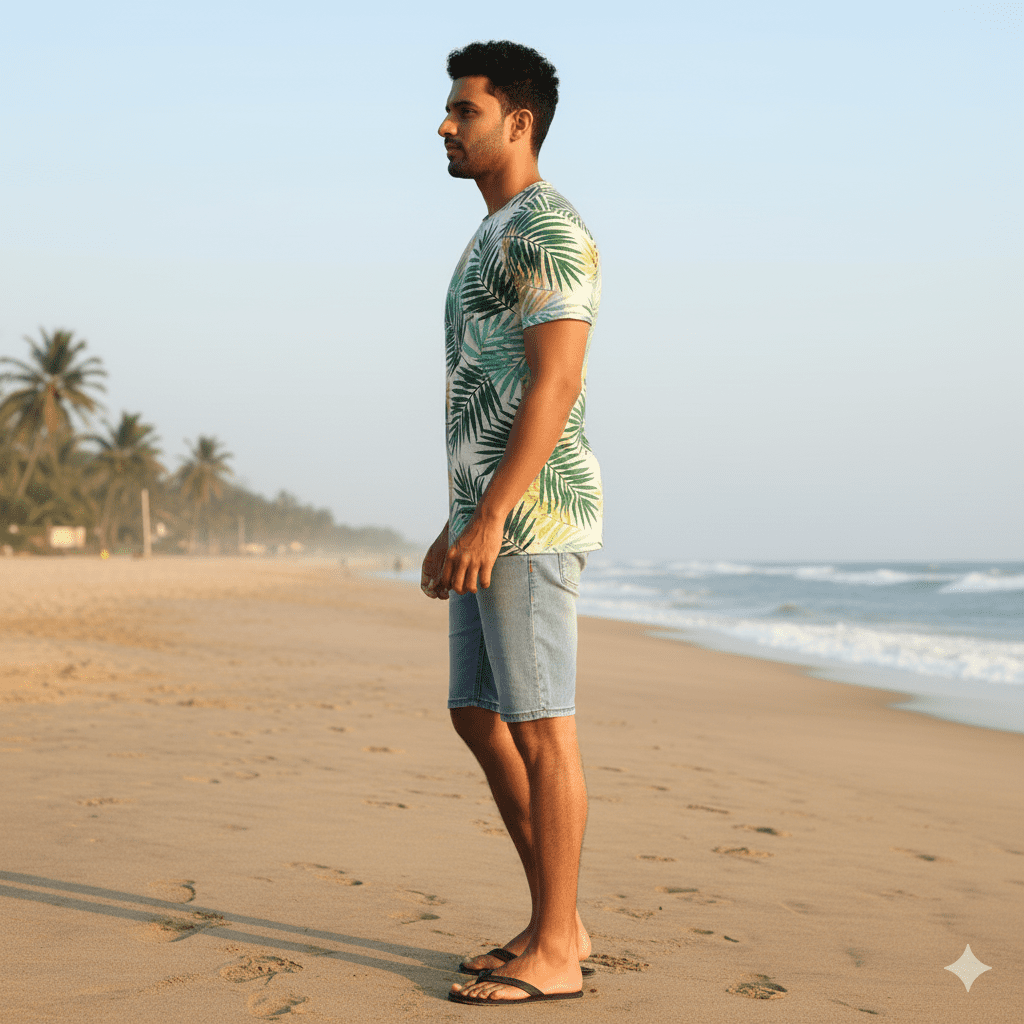 Men's Palm Leaf Print T-Shirt - Image 3