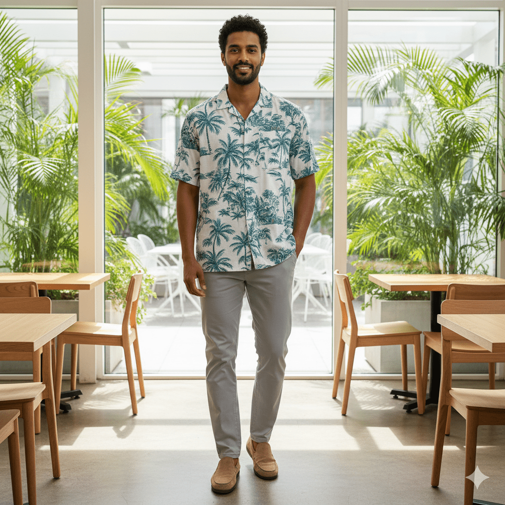 Men's Palm Tree Print Shirt