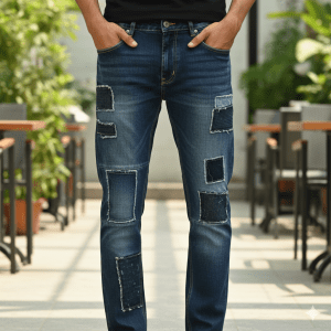 Men's Patched Detail Jeans