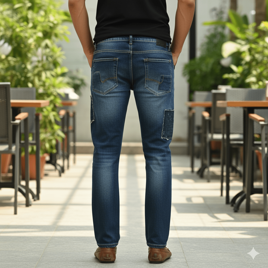 Men's Patched Detail Jeans - Image 3