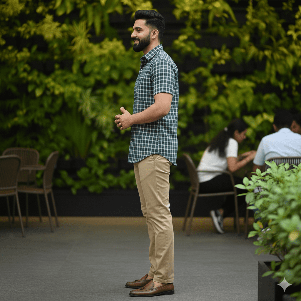 Men's Plaid Check Shirt - Image 3