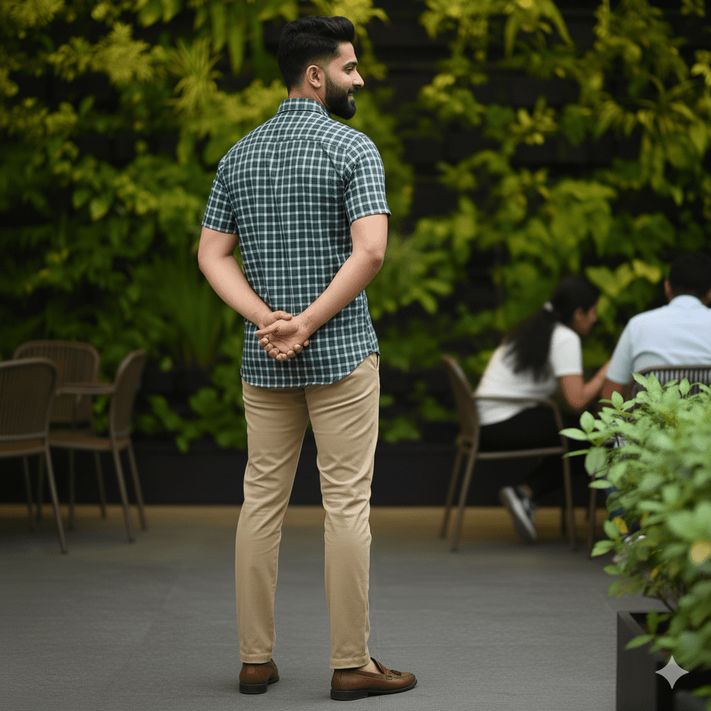 Men's Plaid Check Shirt - Image 2