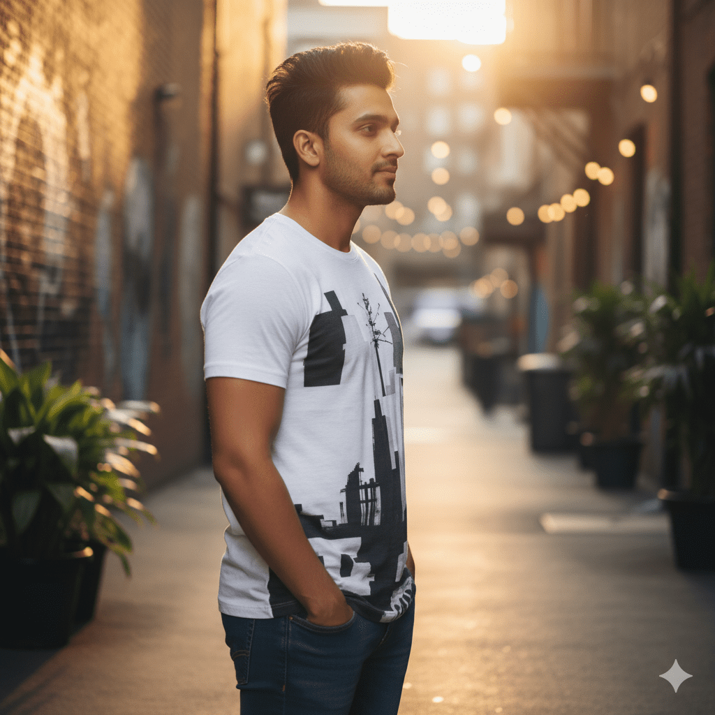 Men's Shadow Print T-Shirt - Image 3