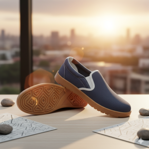 Men's Slip-On Canvas Shoes with Sole Design