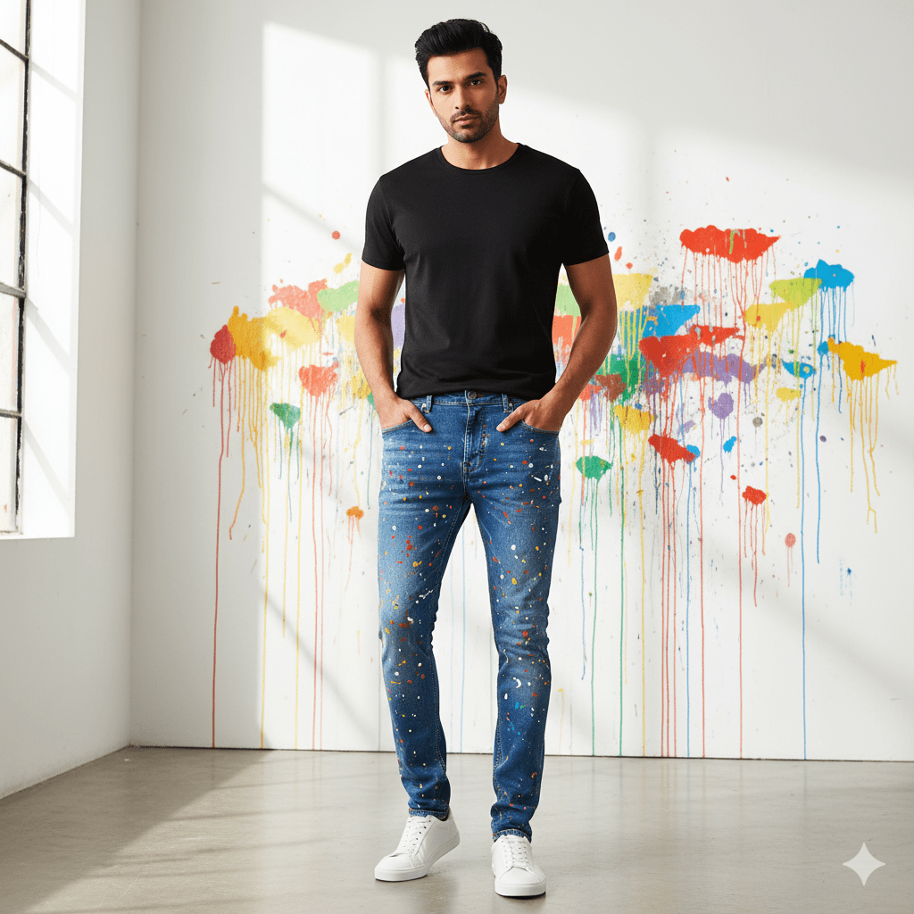 Men's Splatter Paint Jeans
