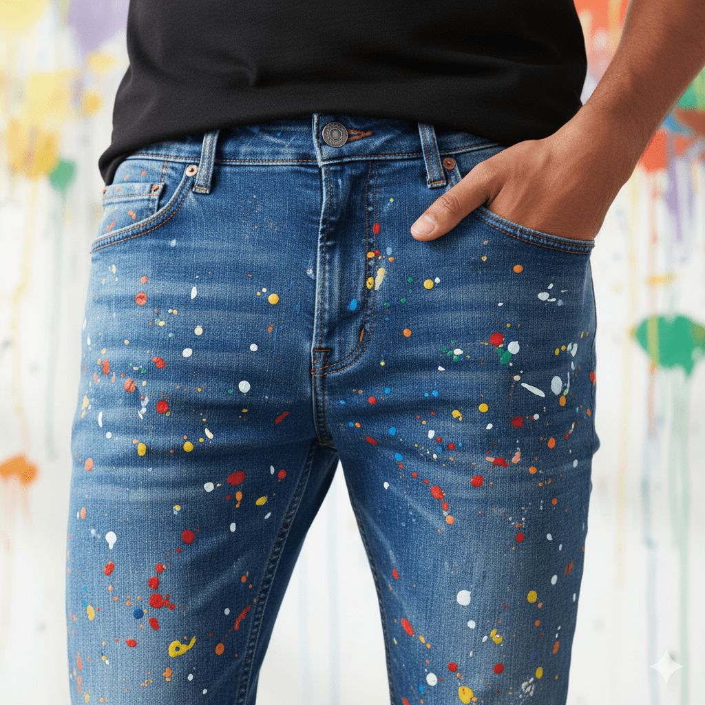 Men's Splatter Paint Jeans - Image 4
