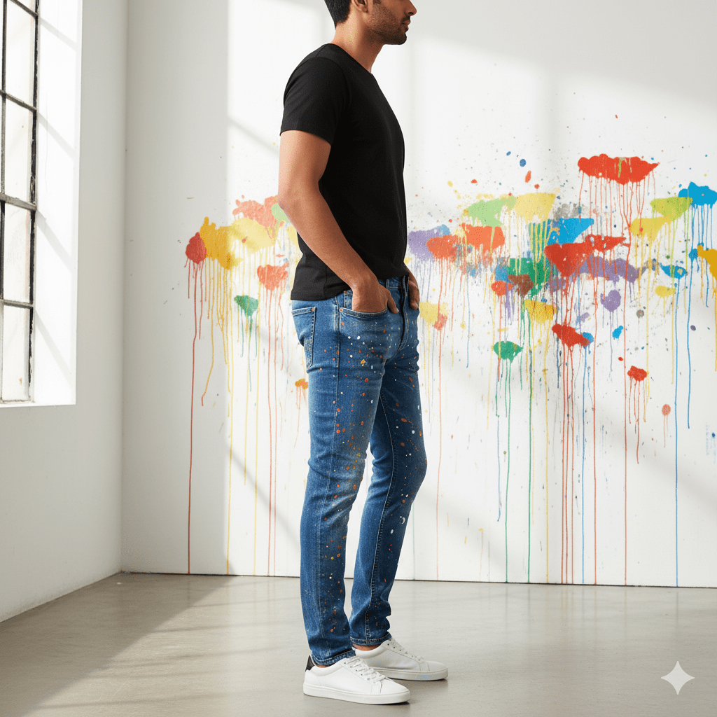 Men's Splatter Paint Jeans - Image 3