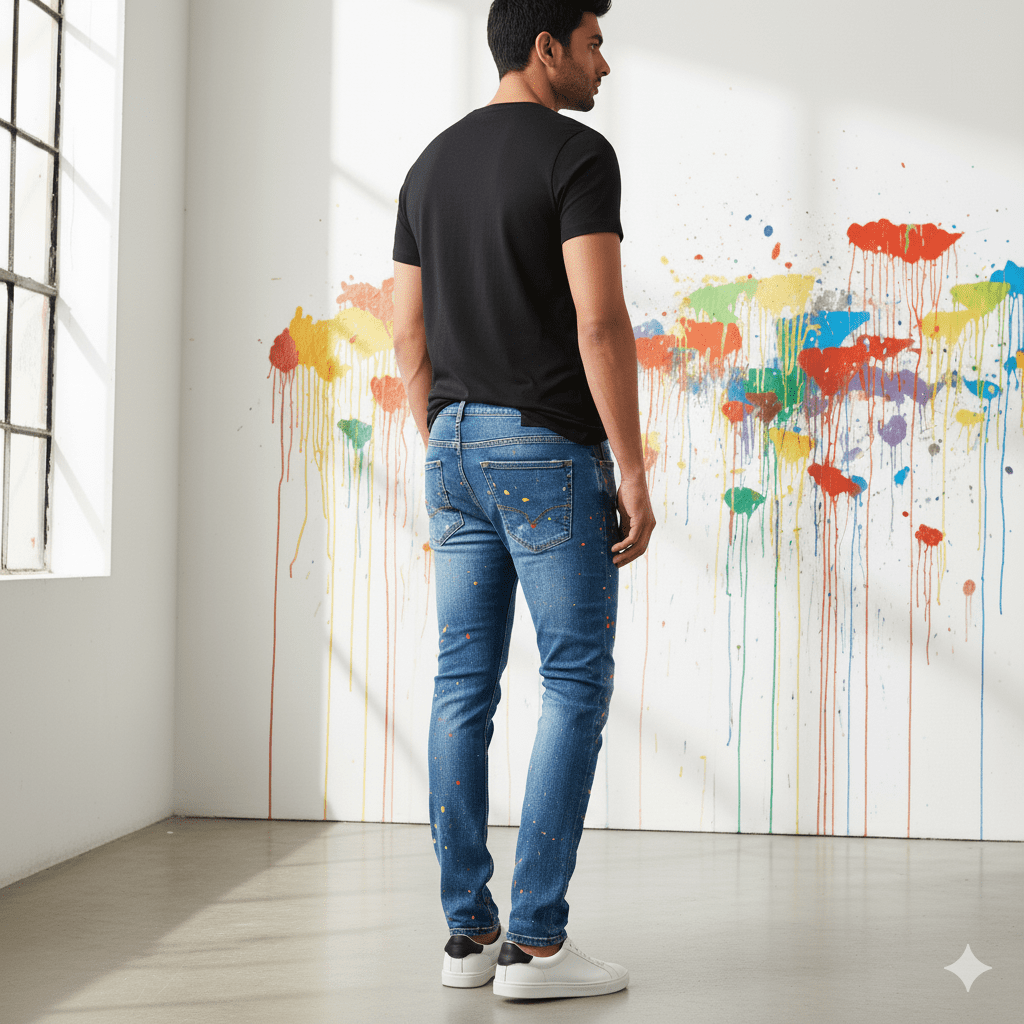 Men's Splatter Paint Jeans - Image 2