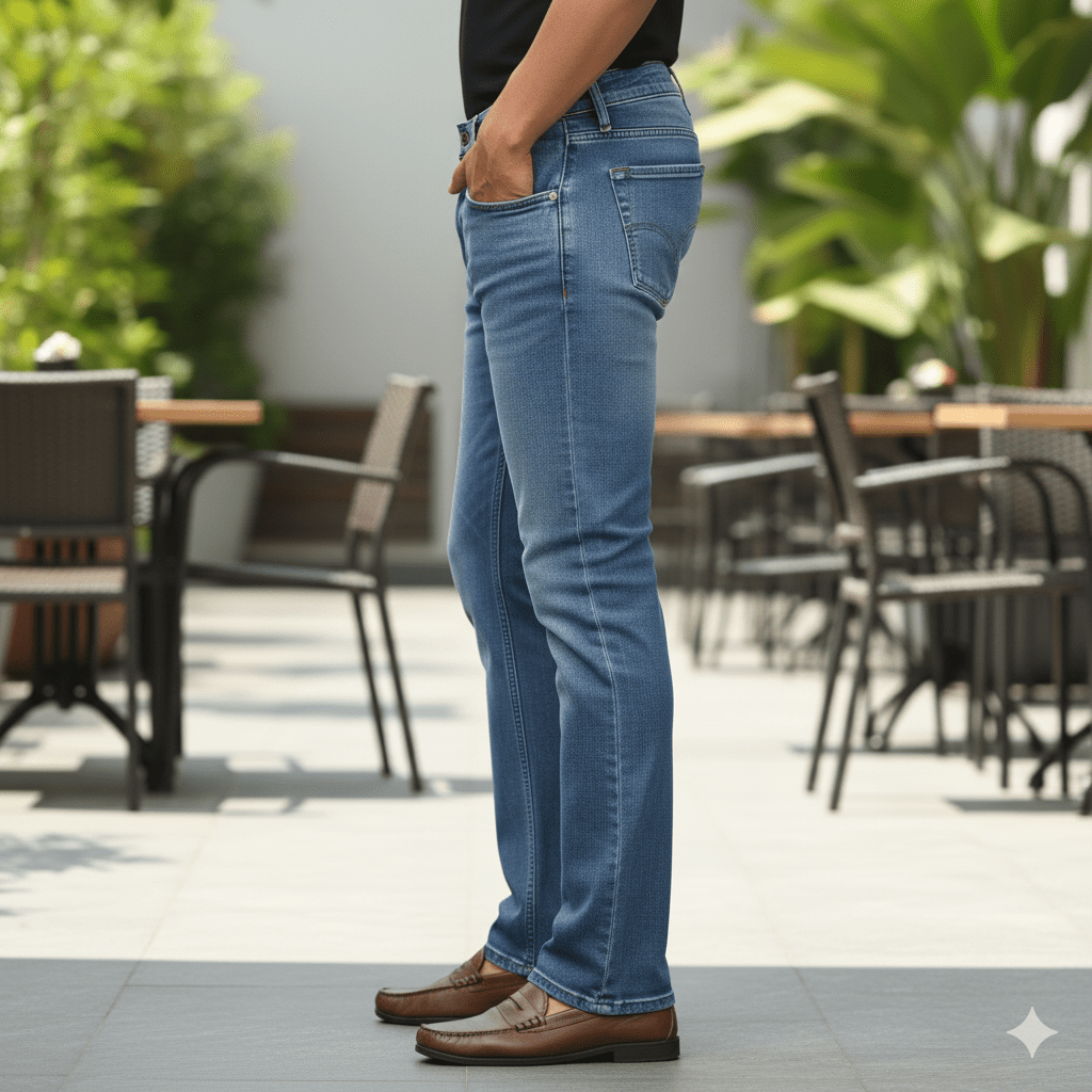 Men's Stone Wash Bootcut Jeans - Image 2