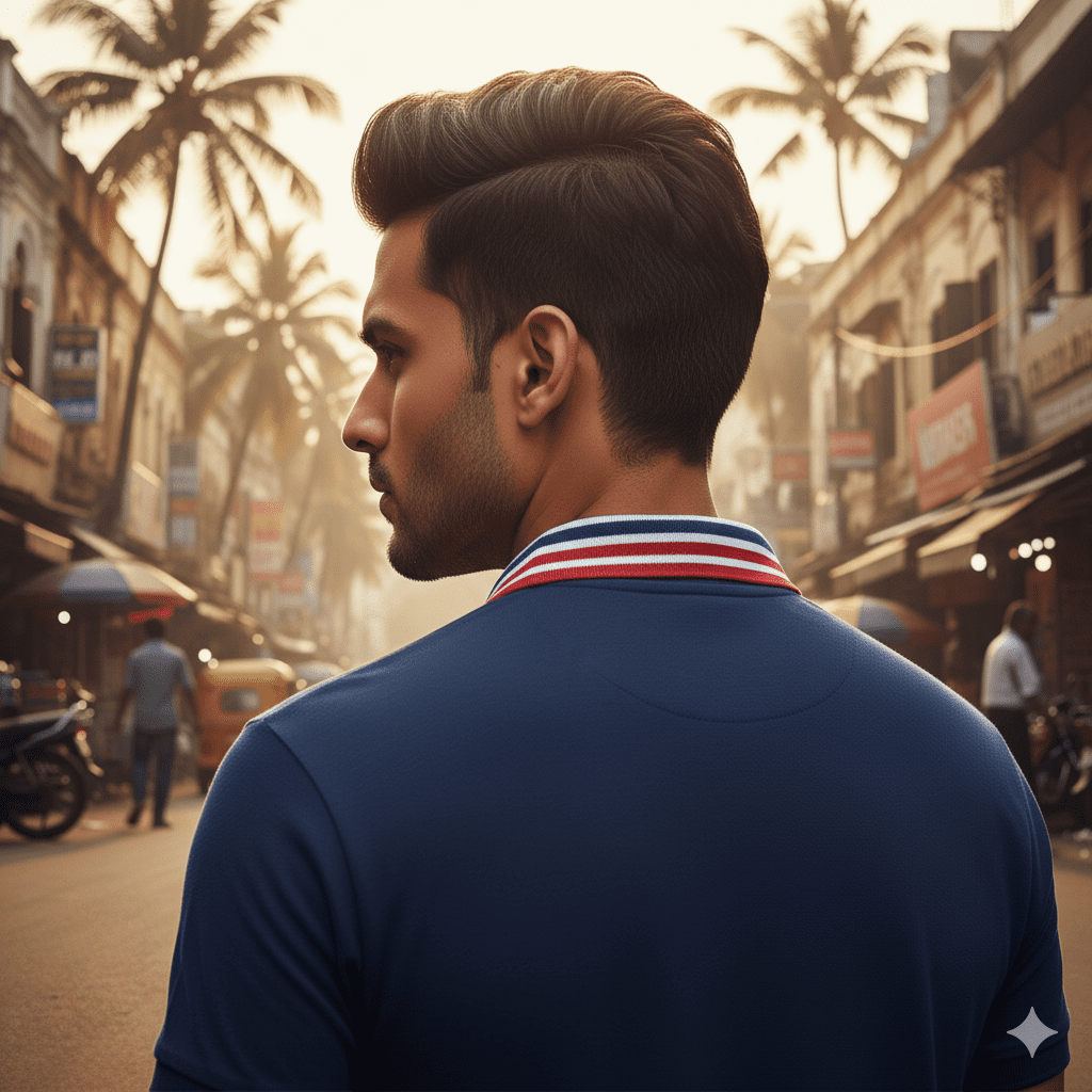 Men's Striped Collar T-Shirt