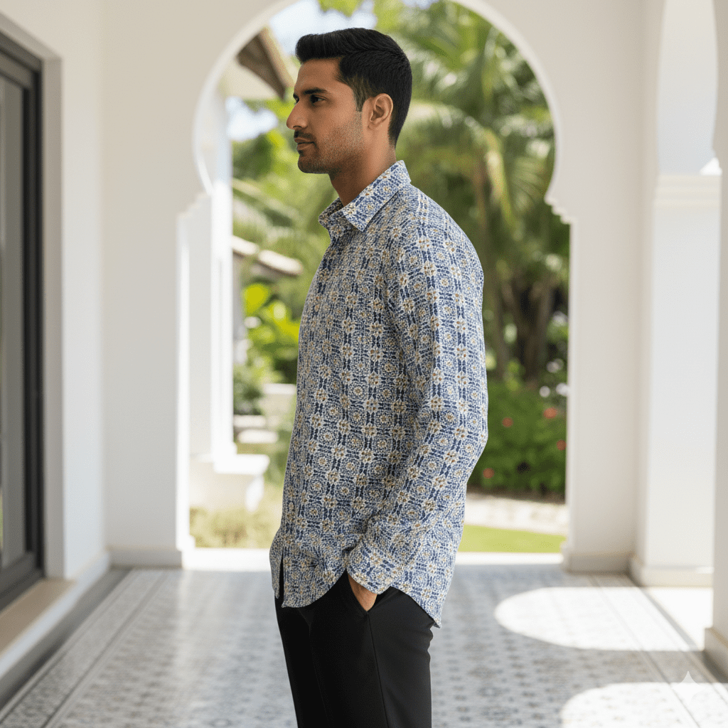 Men's Tile Print Shirt - Image 3
