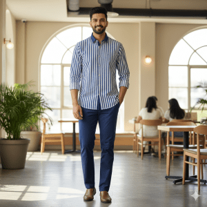 Men's Vertical Stripe Casual Shirt
