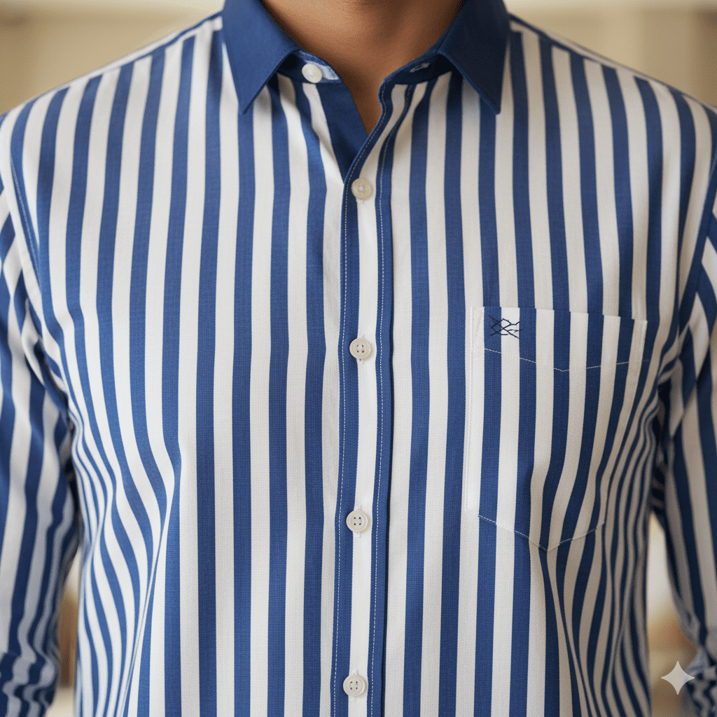 Men's Vertical Stripe Casual Shirt - Image 4
