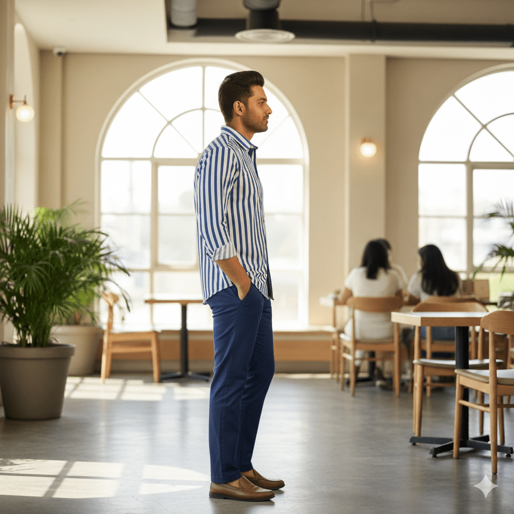 Men's Vertical Stripe Casual Shirt - Image 3