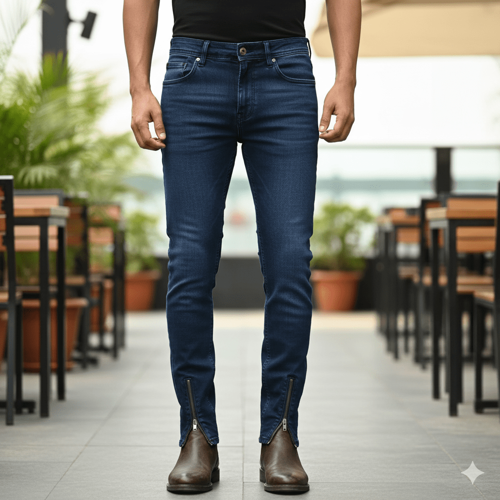 Men's Zip Detail Jeans - Image 4