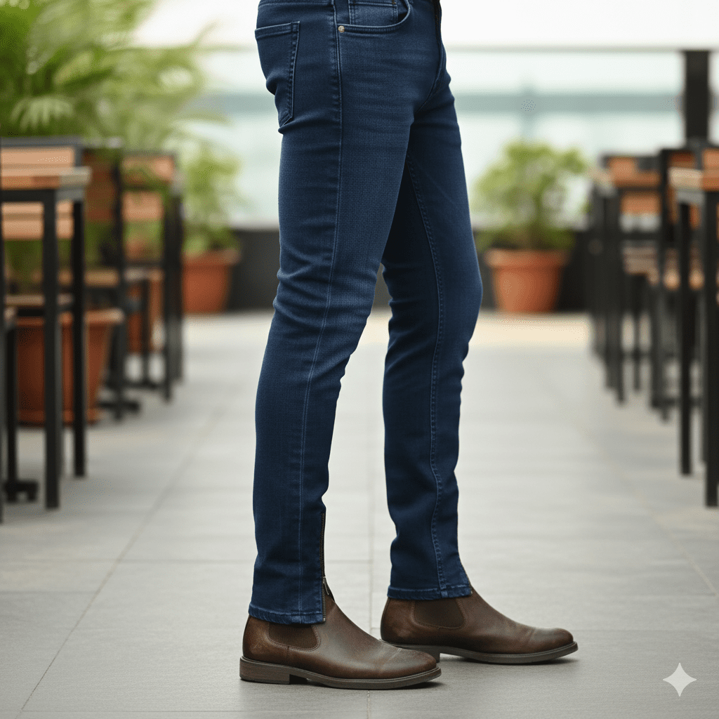 Men's Zip Detail Jeans - Image 3