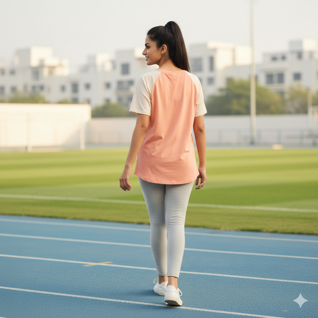 Peach Raglan Sleeve Tee - Image 2
