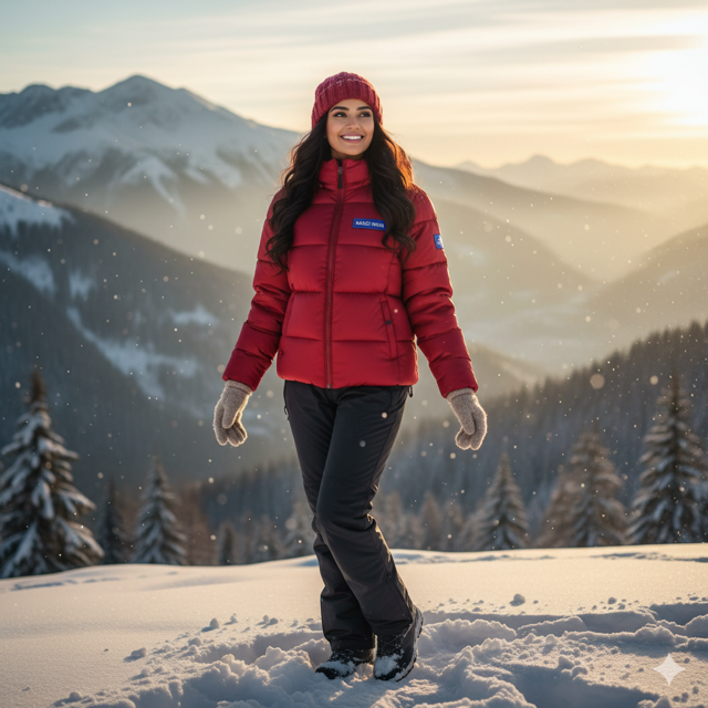 Red Puffer Winter Jacket