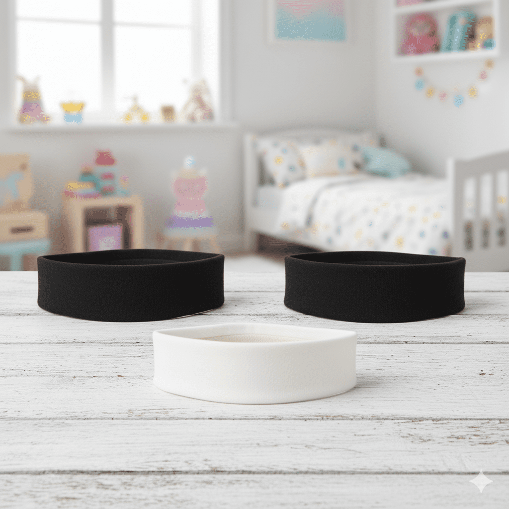 Girls' Hairband Set of 3 Black/White