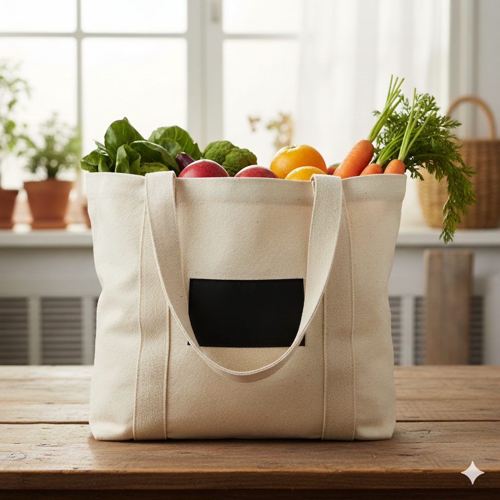Unisex Organic Cotton Tote - Natural - Image 4