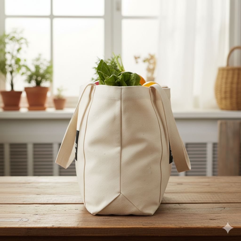 Unisex Organic Cotton Tote - Natural - Image 3