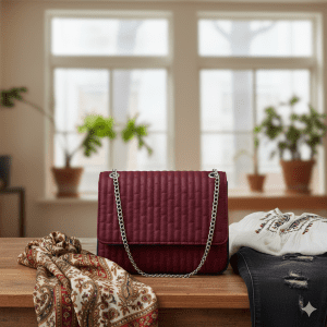 Woman's Reversible Quilted Sling - Maroon