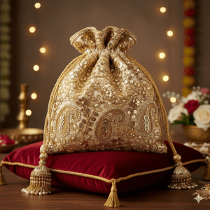 Woman's Traditional Potli Bag - Gold