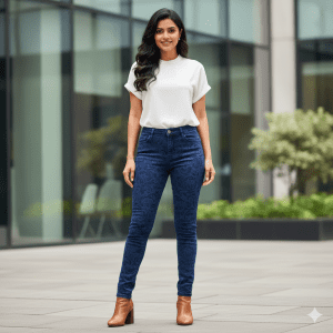 Women's Embossed Pattern Jeans