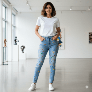 Women's Splatter Design Jeans