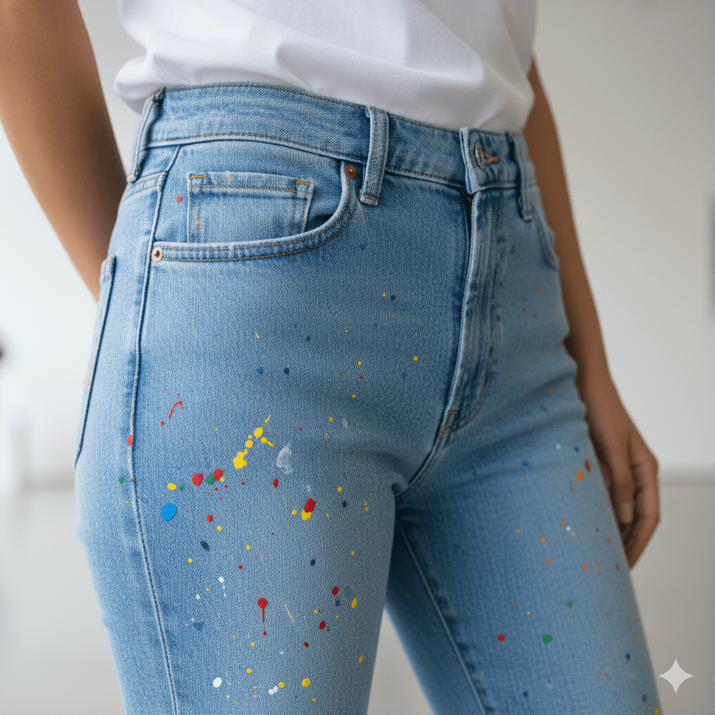 Women's Splatter Design Jeans - Image 5