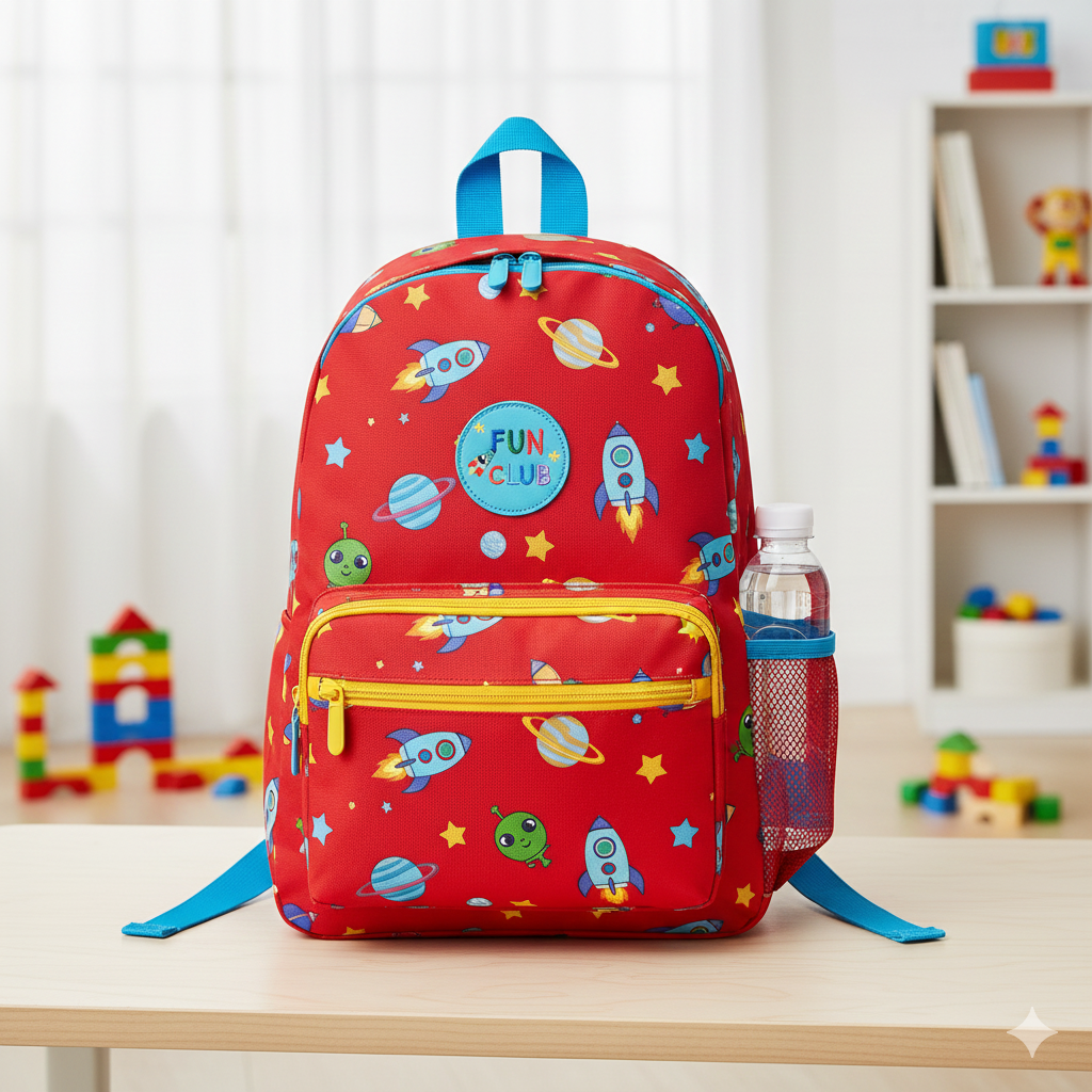 Kids' Graphic Printed Backpack - Red