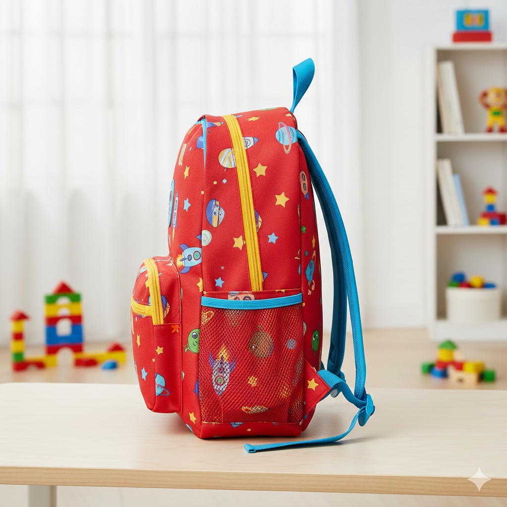 Kids' Graphic Printed Backpack - Red - Image 2