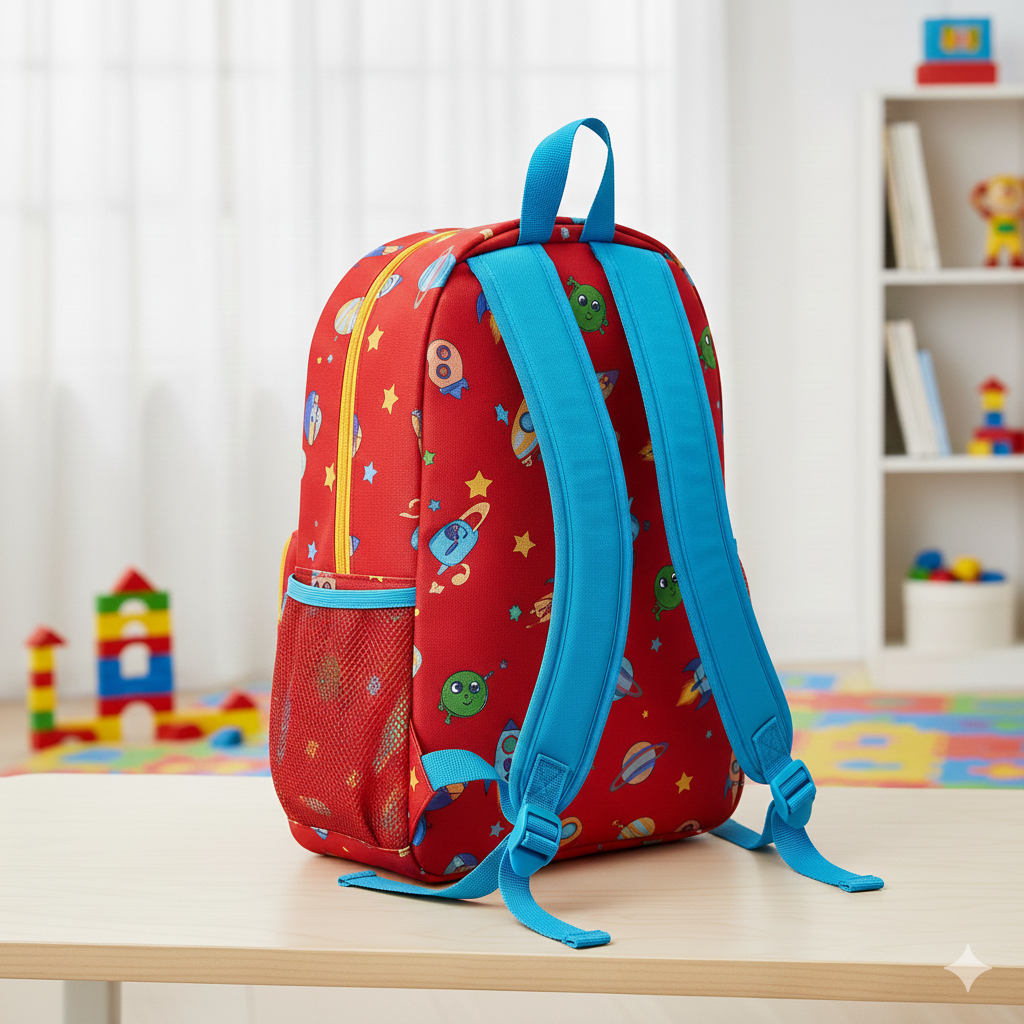 Kids' Graphic Printed Backpack - Red - Image 3